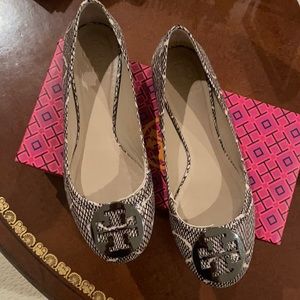 Tory Burch Reva Ballet Cobra print flats